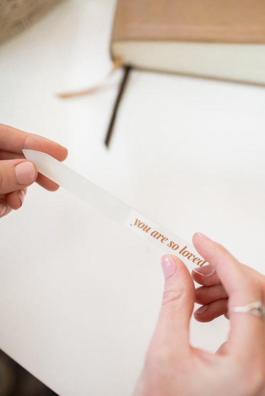 'you are so loved' glass nail file